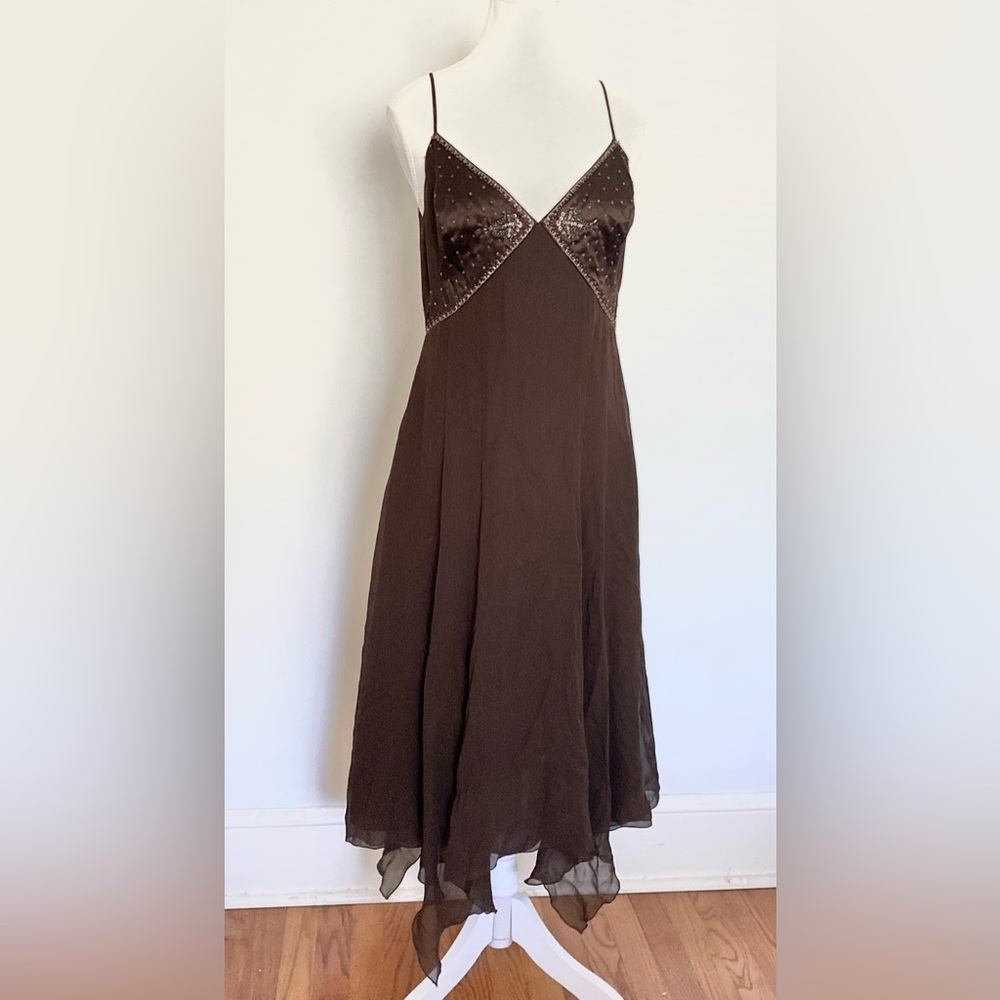 %100 Silk Vintage Beaded Dress - *FLAWED*
